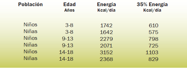 Grupos de edad en niños en edad escolar