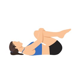 Ejercicio de yoga suave para dar un masaje a la zona lumbar